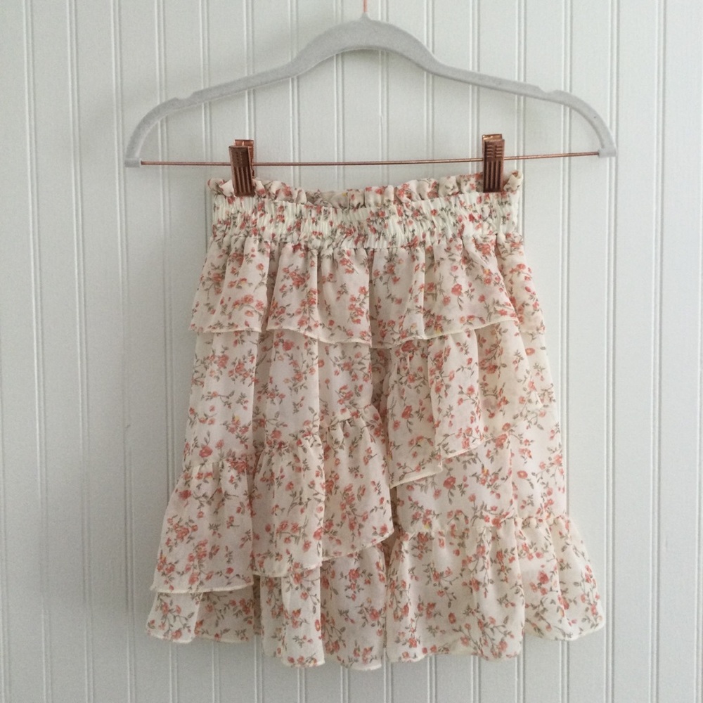 Princess Polly Edith Tiered Floral Mini Skirt